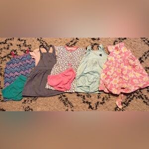 Girls Summer Dress Bundle - Pink Floral, Mint, Chambray & Patterns - size 18-24m